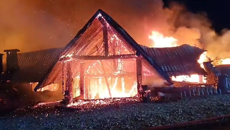 Incendiu la Ferma Dacilor, Foto: Captura video