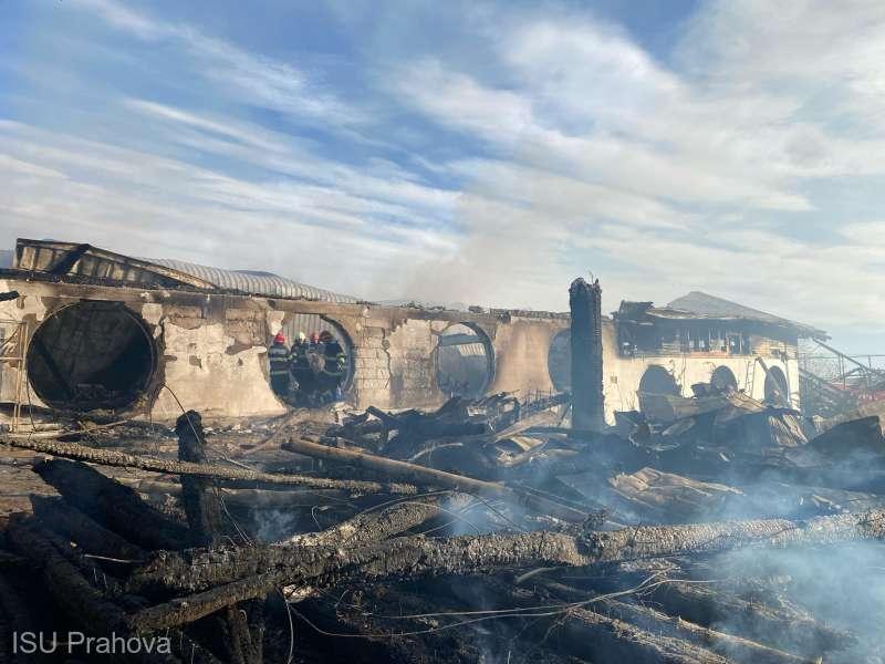Ferma Dacilor după incendiu, Foto: ISU Prahova via Agerpres