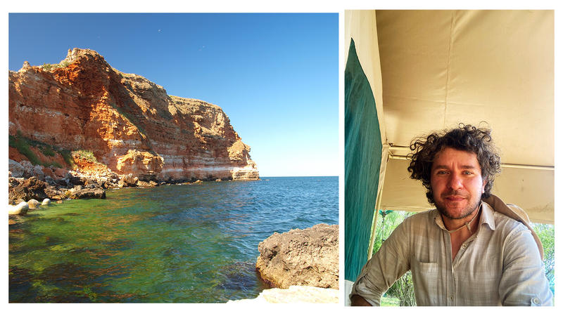 Dan Palcu și o imagine din Bulgaria realizată în timpul cercetărilor, Foto: Arhiva personală Dan Palcu