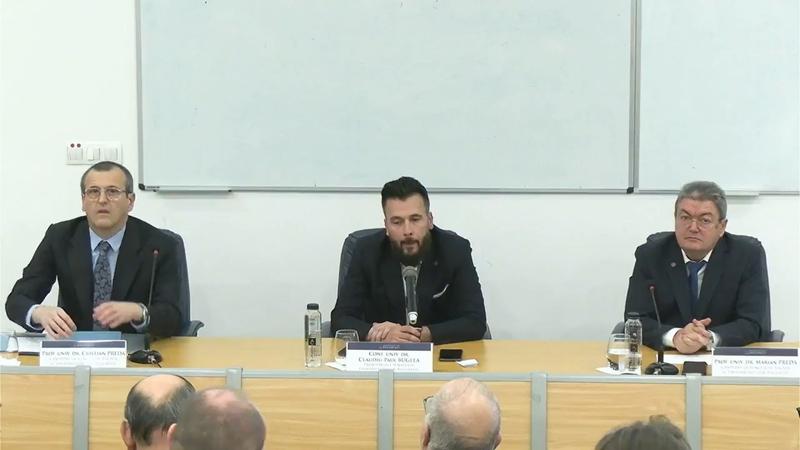 Dezbatere pentru funcția de rector UB, 2023, Foto: captura video