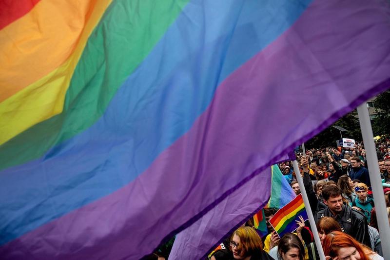 Steagul LGBTQ flutură la Moscova, la un protest al opoziției, Foto: Nikolay Vinokurov / Alamy / Alamy / Profimedia