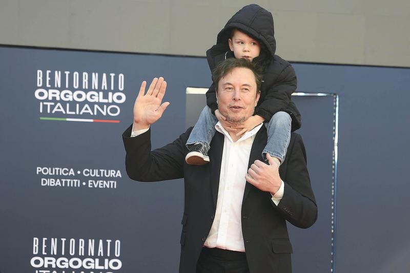 Elon Musk cu fiul sau, Foto: Marco Lanni / Zuma Press / Profimedia