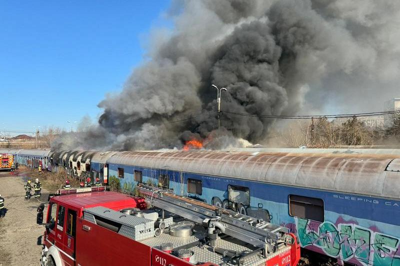 Incendiu Gara Basarab, Foto: ISU Bucuresti-Ilfov