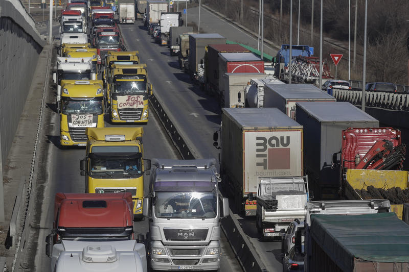 Protest al transportatorilor pe centura Bucureștiului, Foto: Inquam Photos / Octav Ganea