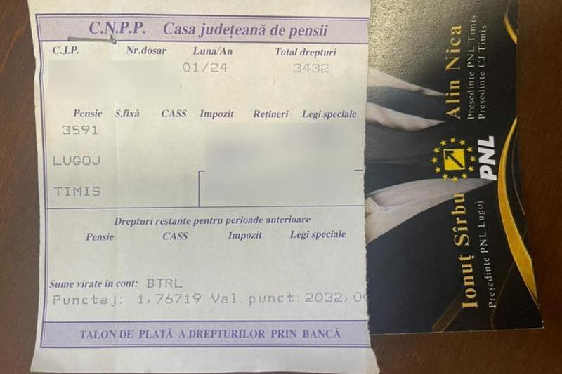 Talon de pensie atașat la mesaj electoral, Foto: PSD