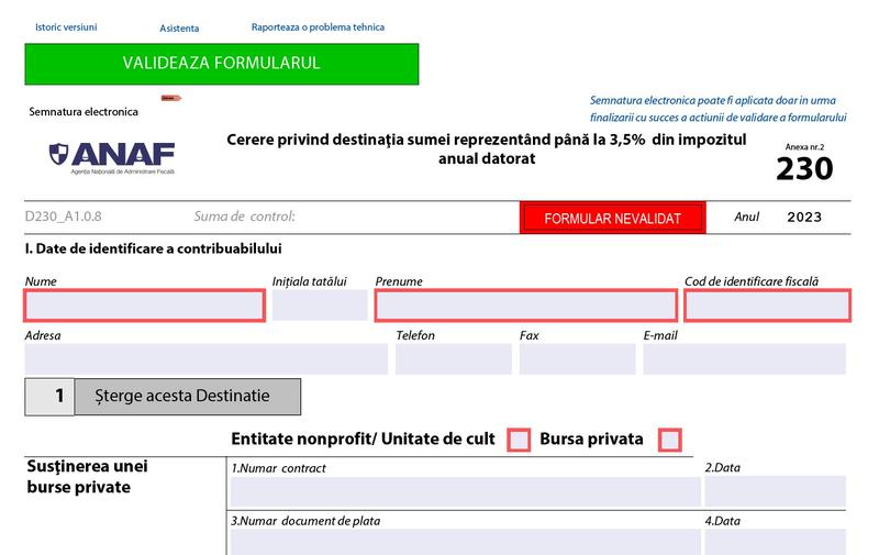 Declaratia 230 in 2024, Foto: ANAF