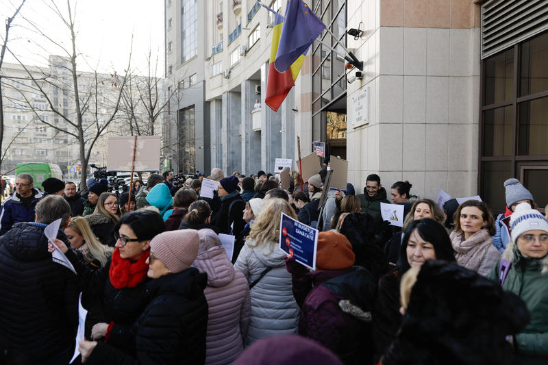 Protest al medicilor la sediul CNAS din Bucuresti, Foto: Inquam Photos / George Călin