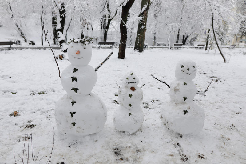 Oameni de zăpadă în București, Foto: Inquam Photos / George Călin