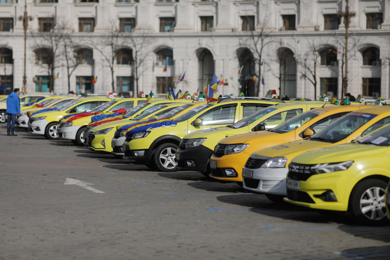 Protest taximetriști în Piața Constituției, Foto: Inquam Photos / George Călin