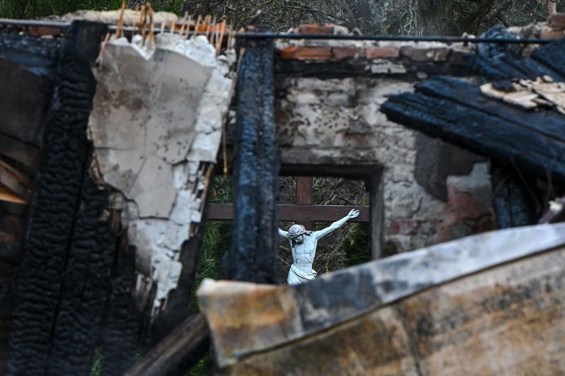 Clădire din Liov distrusă de o dronă rusească, Foto: Anastasiia Smolienko / Zuma Press / Profimedia