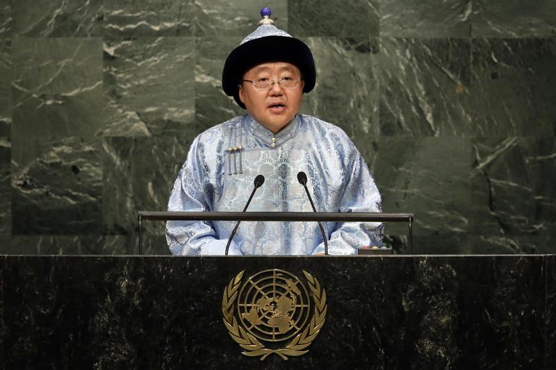 Elbegdorj Tsakhia intr-un discurs pe care l-a tinut la ONU in timpul mandatului sau, Foto: Richard Drew / Associated Press / Profimedia Images