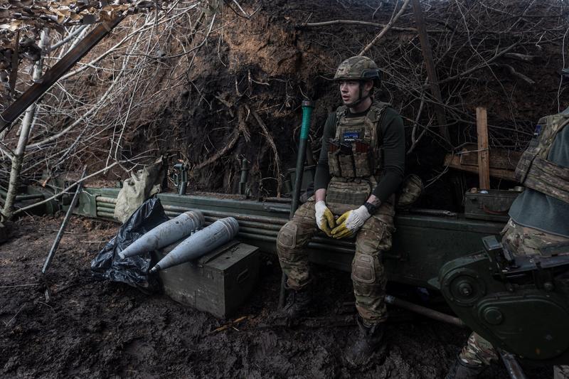 Poziție de artilerie ucraineană pe frontul din Kremina, Foto: Diego Herrera Carcedo / AFP / Profimedia