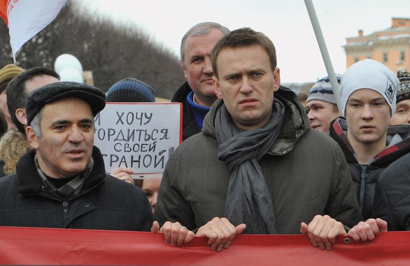 Garry Kasparov si Alexei Navalnii la un protest anti-Putin din 2012, Foto: Olga Maltseva / AFP / Profimedia Images