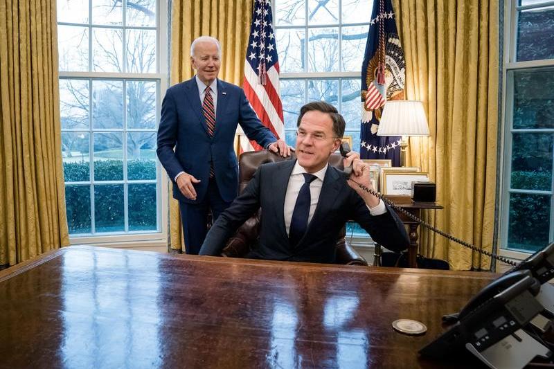 Mark Rutte si Joe Biden la Casa Alba in timpul unei vizite efectuate de premierul olandez la Washington in ianuarie 2023, Foto: Hollandse Hoogte / Shutterstock Editorial / Profimedia