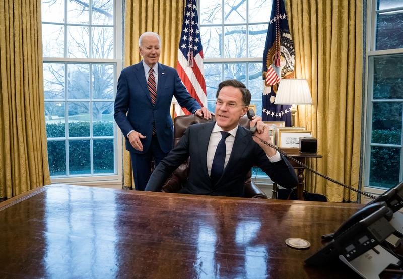 Mark Rutte si Joe Biden la Casa Alba in timpul unei vizite efectuate de premierul olandez la Washington in ianuarie 2023, Foto: Hollandse Hoogte / Shutterstock Editorial / Profimedia