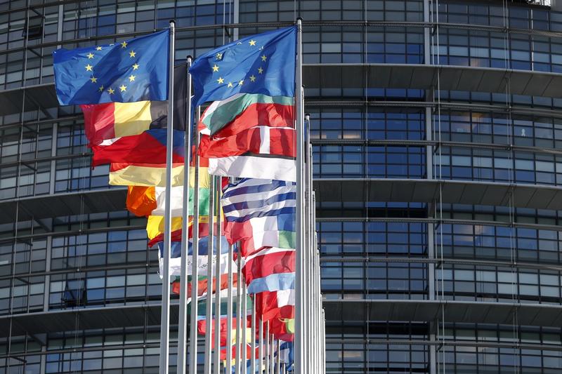 Steagurile țărilor UE în fața sediului Parlamentului European de la Strasbourg, Foto: Jean-Francois Badias / AP / Profimedia