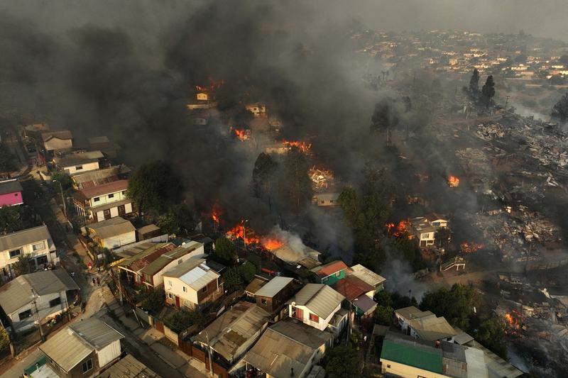 Incendii fără precedent în Chile, Foto: JAVIER TORRES / AFP / Profimedia