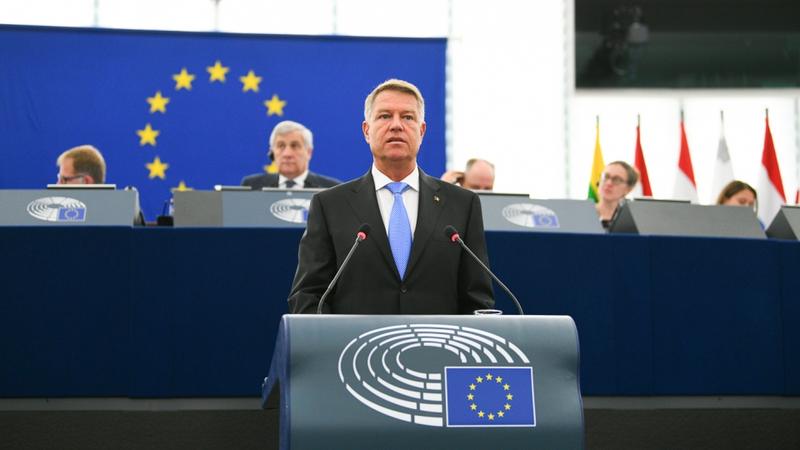 Klaus Iohannis în Parlamentul European, în 2018, Foto: Presidency.ro