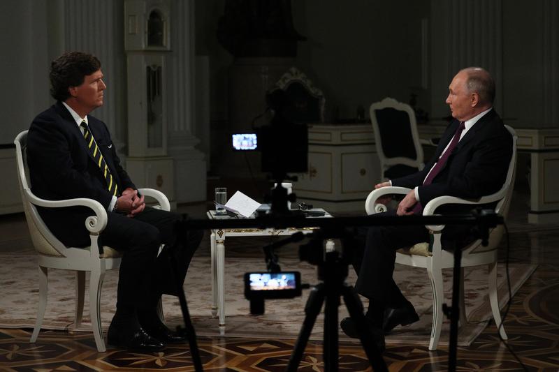 Carlson Tucker i-a luat un interviu lui Vladimir Putin , Foto: Gavriil Grigorov / Sputnik / Profimedia