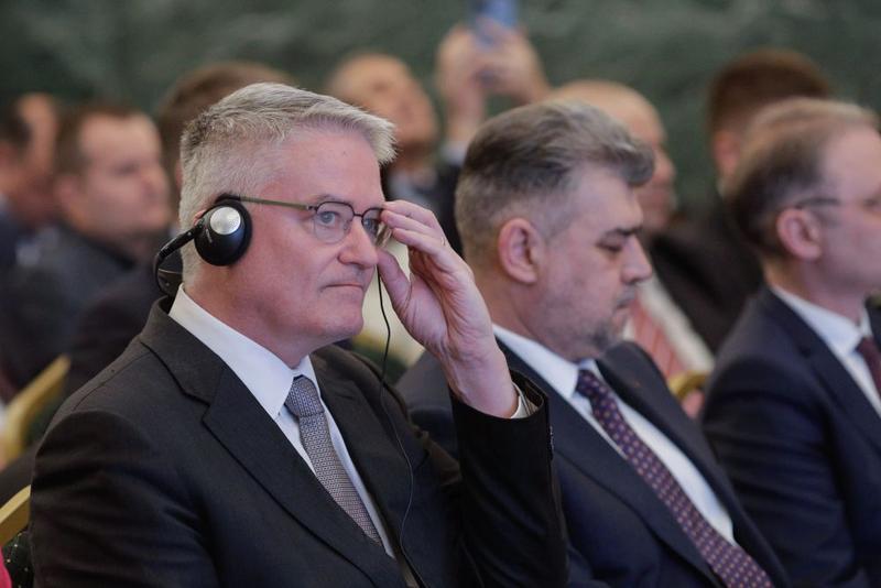 Mathias Cormann si Marcel Ciolacu, lansare studiu OCDE, Foto: Inquam Photos / George Călin