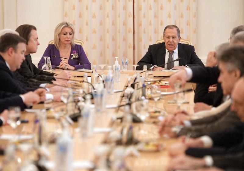 Maria Zaharova si ministrul rus de externe Serghei Lavrov la o receptie organizata de MAE rus, Foto: Kommersant Photo Agency / ddp USA / Profimedia