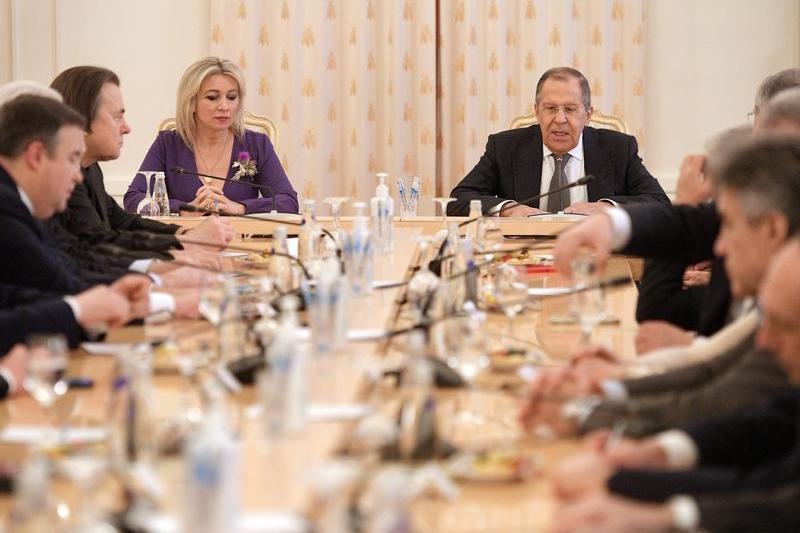 Maria Zaharova si ministrul rus de externe Serghei Lavrov la o receptie organizata de MAE rus, Foto: Kommersant Photo Agency / ddp USA / Profimedia