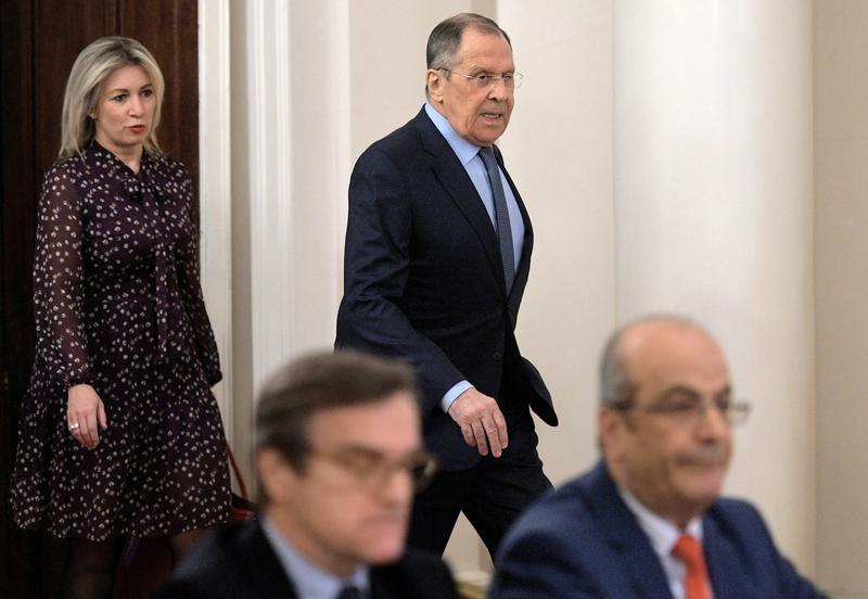 Ministrul rus de externe Serghei Lavrov alaturi de Maria Zaharova, purtatoarea de cuvant a MAE rus, Foto: Kommersant Photo Agency / ddp USA / Profimedia