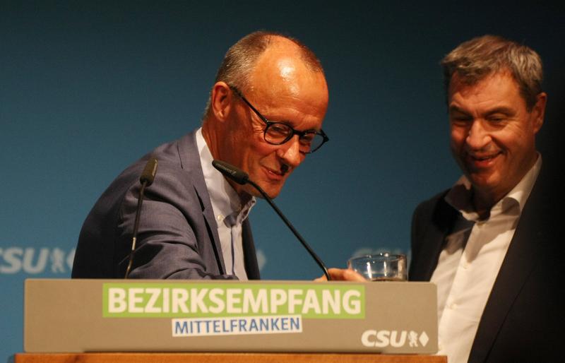 Friedrich Merz (stanga) si Markus Soder, liderii CDU si CSU, Foto: Imago Stock And People / Profimedia Images