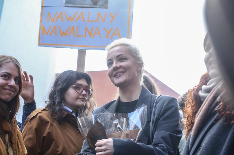 Iulia Navalnaia la protestul „Amiaza impotriva lui Putin” din Berlin, Foto: Dan Herrick / Zuma Press / Profimedia