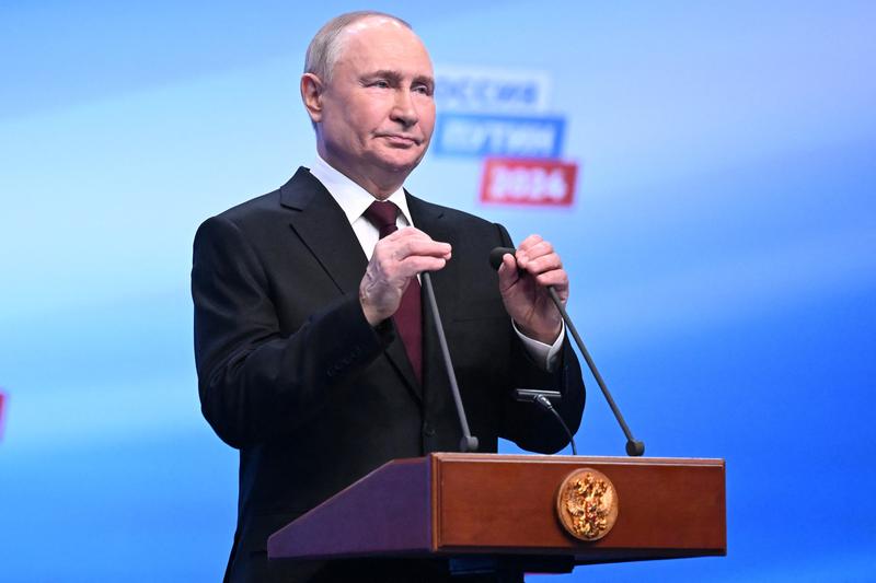 Vladimir Putin dupa ce a obtinut un nou mandat de presedinte, Foto: Natalia KOLESNIKOVA / AFP / Profimedia