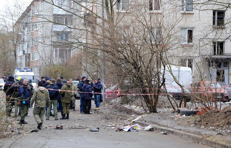 O clădire rezidențială avariată de un atac cu drone, în Sankt Petersburg, Foto: - / Sputnik / Profimedia