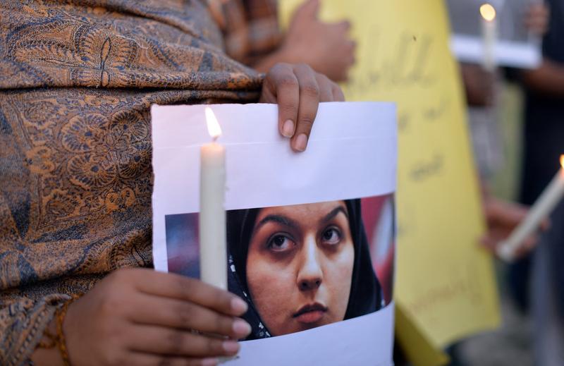 Actiune de comemorare a lui Reyhaneh Jabbari, o tânără de 19 ani executata în Iran, Foto: AAMIR QURESHI / AFP / Profimedia