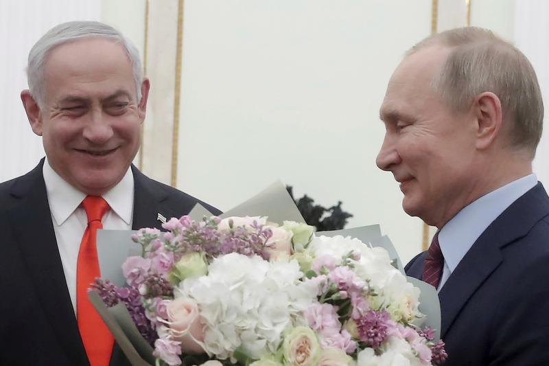 Benjamin Netanyahu si Vladimir Putin in ianuarie 2020, inainte ca relatiile dintre tarile lor sa se deterioreze puternic, Foto: MAXIM SHEMETOV / AFP / Profimedia