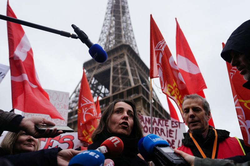 Sohpie Binet, secretarul general al CGT, unul dintre cele mai mari sindicate din Franta, Foto: Dimitar DILKOFF / AFP / Profimedia