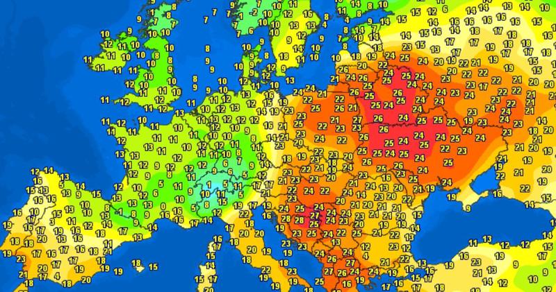 Temperaturile in Europa in 9 aprilie 2024, Foto: Meteociel