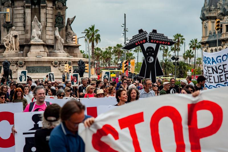 Protest impotriva turismului de masa la Barcelona, Foto: Jordi Boixareu / Zuma Press / Profimedia Images