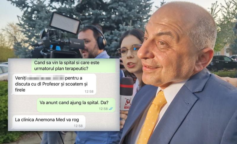 Carstoiu si mesajele pe whstapp pentru programarea la Dl Profesor, la Anemona Med, Foto: Hotnews