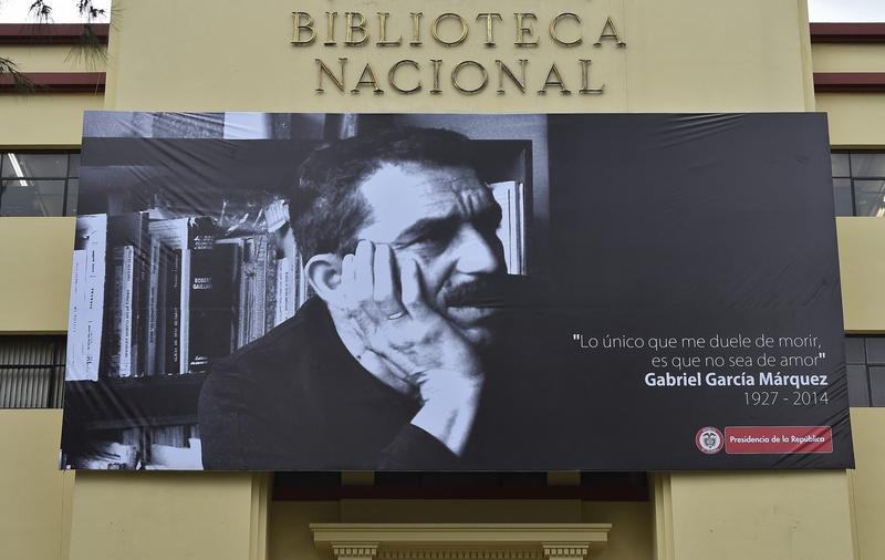 Omagiu adus de Biblioteca Nationala a Columbiei lui Gabriel Garcia Marquez, care s-a stins din viata in 2014, Foto: Luis ACOSTA / AFP / Profimedia