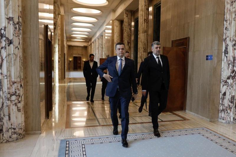 Sorin Grindeanu si Marcel Ciolacu la Palatul Victoria, Foto: Inquam Photos / George Călin