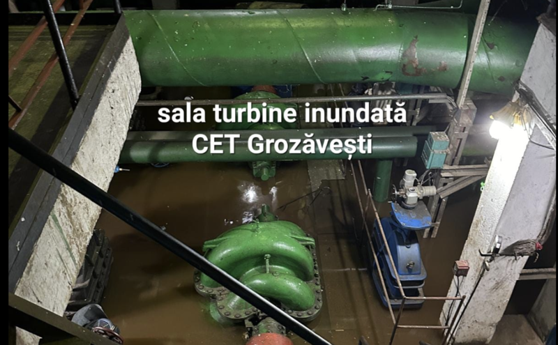 sala turbine CET Grozavesti inundata, Foto: ELCEN