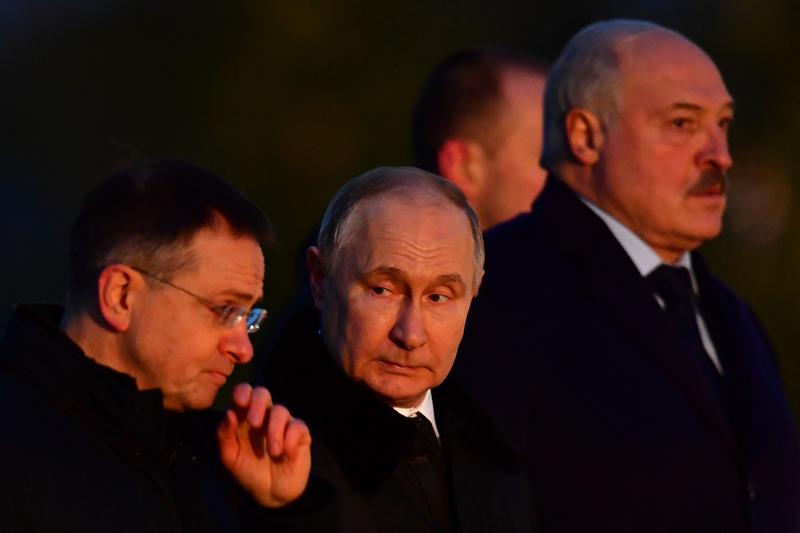 Vladimir Medinski alaturi de Putin si Lukasenko in ianuarie 2024, Foto: Olga Maltseva / TASS / Profimedia Images