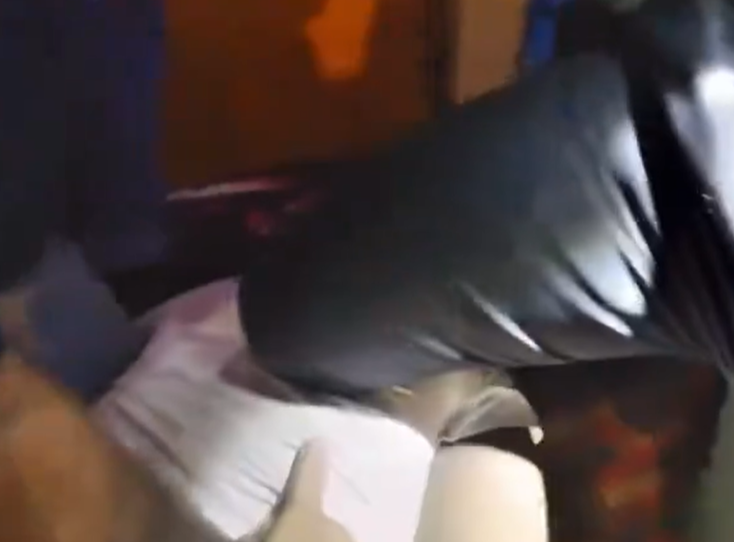 Franck Tyson, in timp ce era retinut de politisti, Foto: Captura video