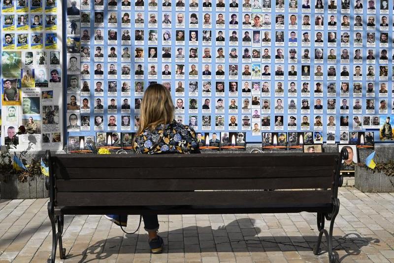 Monument din Kiev dedicat memoriei soldaților ucraineni căzuți în războiul contra Rusiei, Foto: Vesa Moilanen / Lehtikuva / Profimedia