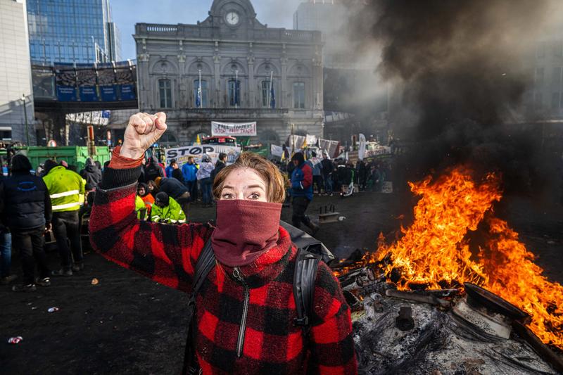 Protest al fermierilor la Bruxelles, în februarie 2024, Foto: Hollandse Hoogte / Shutterstock Editorial / Profimedia