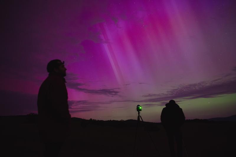 Aurora boreală văzută în Slovacia, Foto: Robert Nemeti / AFP / Profimedia