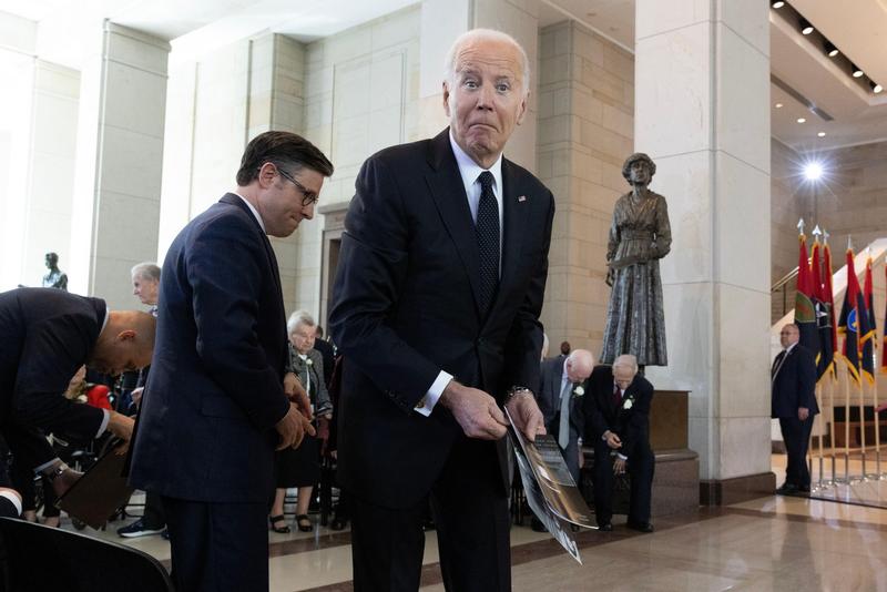 Președintele american Joe Biden, în timpul unei ceromonii organizate de Muzeul Memorial al Holocaustului din SUA, în clădirea Capitoliului, Washington, Foto: MediaPunch Inc / Alamy / Alamy / Profimedia