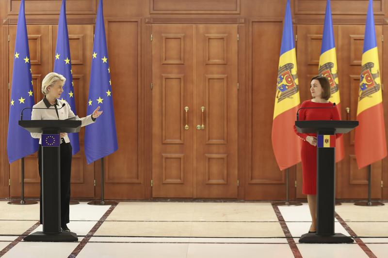 Ursula von der Leyen și Maia Sandu la Chișinău, Foto: Aurel Obreja / AP / Profimedia