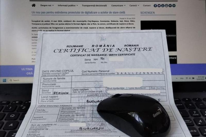 Certificat de nastere, Foto: HotNews.ro