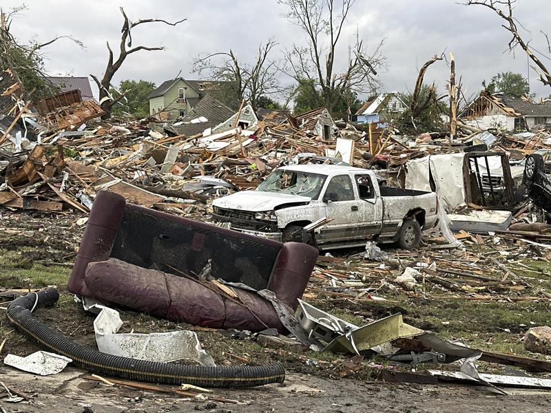 Orașul Greenfield din Iowa după o tornadă majoră, Foto: Hannah Fingerhut / AP / Profimedia