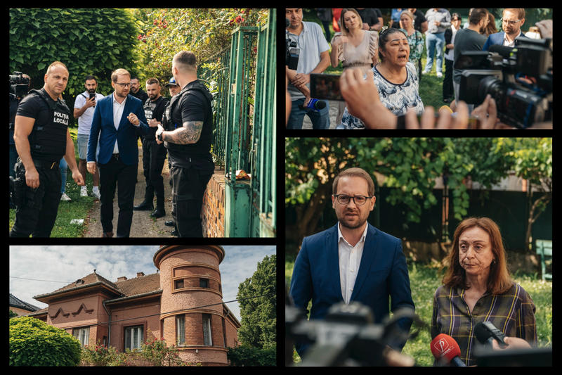 Dominic Fritz la casa unei timișorence care acuză că este hărțuită de vecini, Foto: Facebook / Dominic Fritz